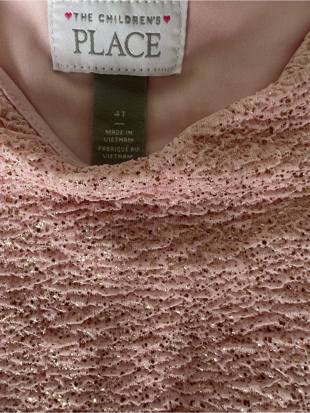 The Children's Place Pink Glitter Textured Dress